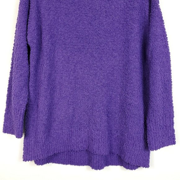 Seven 7 Womens Popcorn Chenille Sweater Size L Purple Long Sleeve Crew Neck New - Picture 4 of 11